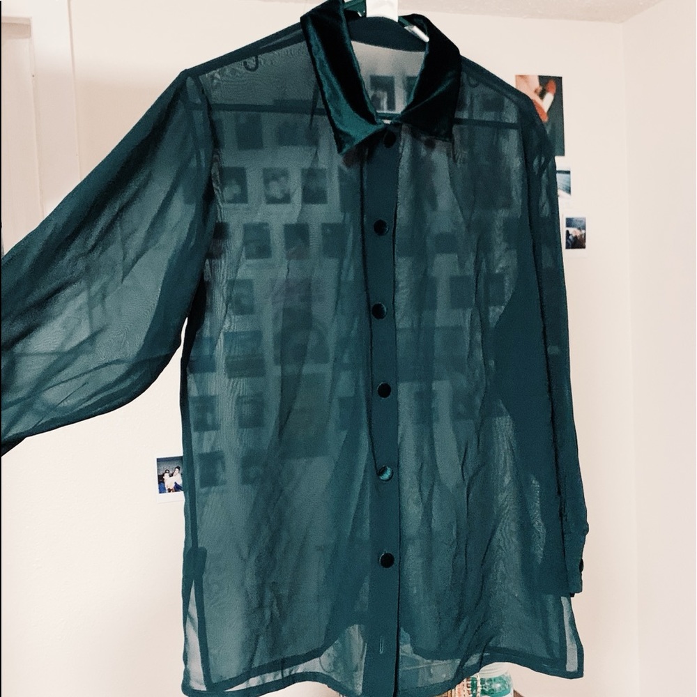 Emerald collared long sleeve